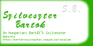 szilveszter bartok business card